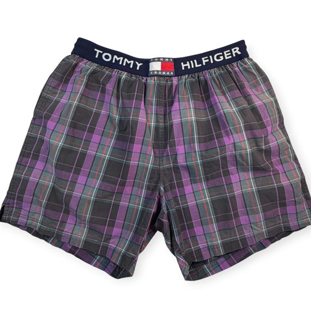 Vintage 90s Tommy Hilfiger Plaid Swim Trunks Men’s XL
